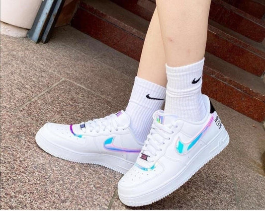 AIR Force reflection White Iridescent Accent Sneakers for Women