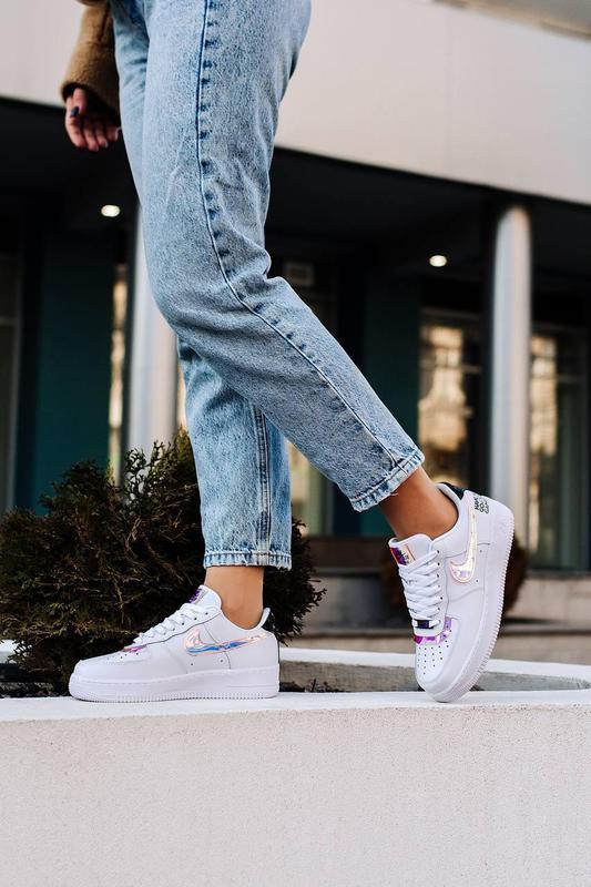 AIR Force reflection White Iridescent Accent Sneakers for Women