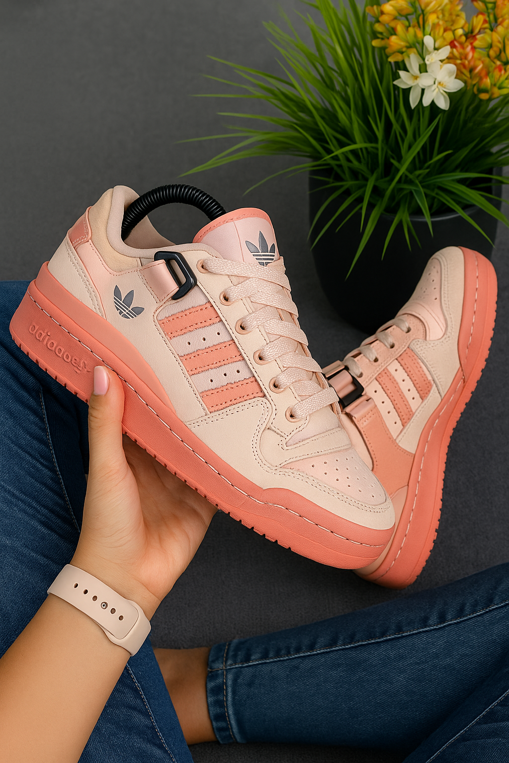Bad bunny Stylish Peach Casual Sneakers with Strap Detailing