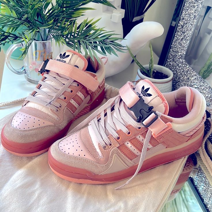 Bad bunny Stylish Peach Casual Sneakers with Strap Detailing